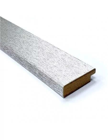 MOLDURA en DM - 40x12mm. PLATA RALLADA BRILLO MOLDURA en DM - 40x12mm. PLATA RALLADA BRILLO