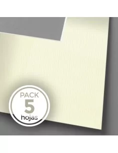 Passe-partout écru âme blanche 112x163 cm - Pack de 5 feuilles