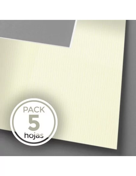 Passe-partout écru âme blanche 112x163 cm - Pack de 5 feuilles