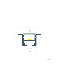 PERFIL TIRA LED. PARA EMPOTRAR. En techos desmontables o de escayola. Anchura led máx. 12mm. (ALED-E212) 2