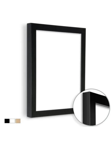 MOLDURA en DM - 30x28 mm. NEGRO MATE