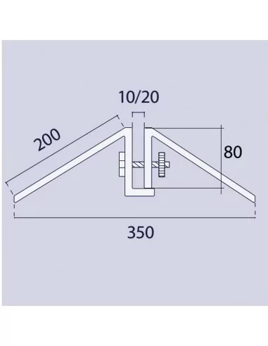 PIE METÁLICO para panel rígido. VARIOS ANCHOS.