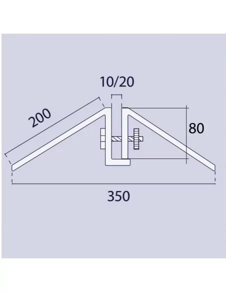 PIE METÁLICO para panel rígido. VARIOS ANCHOS.