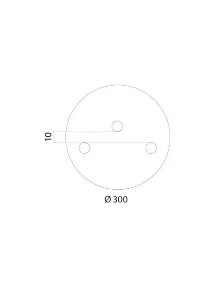 PIE BASE METÁLICO REDONDO para paneles rígidos.