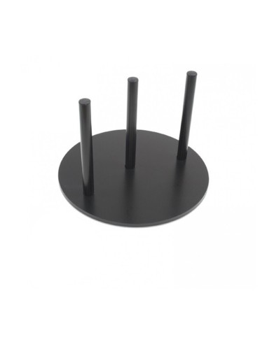 PIE BASE METÁLICO REDONDO para paneles rígidos.