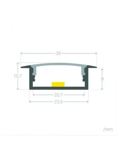 PERFIL TIRA LED. PARA EMPOTRAR. Tiras hasta 18mm. (ALED-E118) PERFIL TIRA LED. PARA EMPOTRAR. Tiras hasta 18mm. (ALED-E118)