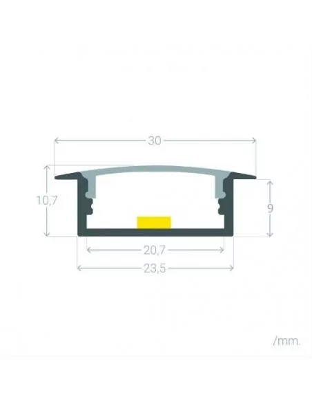 PERFIL TIRA LED. PARA EMPOTRAR. Tiras hasta 18mm. (ALED-E118) PERFIL TIRA LED. PARA EMPOTRAR. Tiras hasta 18mm. (ALED-E118)