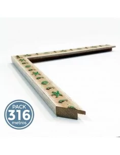 MOULURE DE SORTIE POUR PHOTOS.RELIEF MER BLANC ET VERT |20 mm |Pack 316 mètres