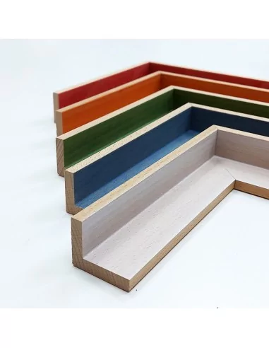 MOLDURA HAYA MACIZA CON TINTE VERDE | PARA MARCOS FLOTANTES PARA LIENZOS | 41 x 34mm. MOLDURA HAYA MACIZA CON TINTE VERDE | PARA MARCOS FLOTANTES PARA LIENZOS | 41 x 34mm.