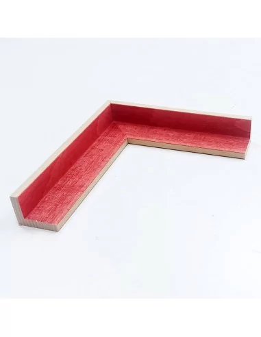 MOLDURA HAYA MACIZA CON TINTE ROJO | PARA MARCOS FLOTANTES PARA LIENZOS | 41 x 34mm. MOLDURA HAYA MACIZA CON TINTE ROJO | PARA MARCOS FLOTANTES PARA LIENZOS | 41 x 34mm.