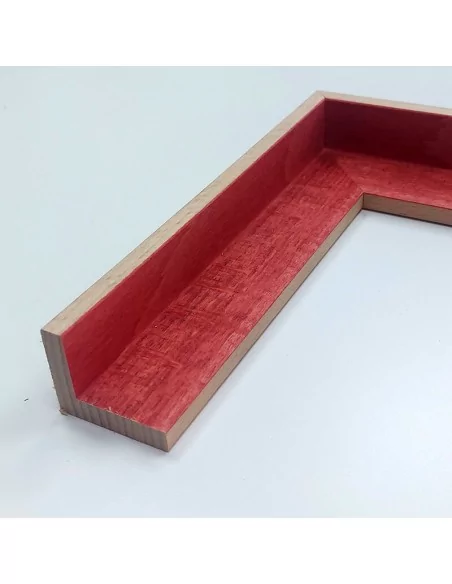 MOLDURA HAYA MACIZA CON TINTE ROJO | PARA MARCOS FLOTANTES PARA LIENZOS | 41 x 34mm. MOLDURA HAYA MACIZA CON TINTE ROJO | PARA MARCOS FLOTANTES PARA LIENZOS | 41 x 34mm.