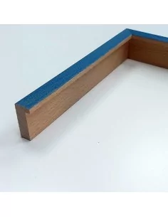 MOLDURA HAYA MACIZA CON TINTE AZUL. PARA CUADROS TIPO BAQUETON 21X43mm.