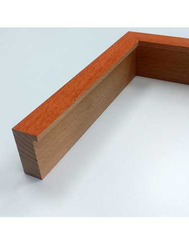 MOLDURA HAYA MACIZA CON TINTE NARANJA. PARA CUADROS TIPO BAQUETON 21X43mm.