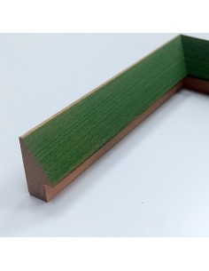 MOLDURA HAYA MACIZA CON TINTE VERDE. PARA CUADROS TIPO PIRAMIDE 20X40mm.