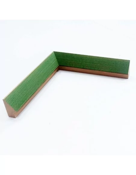 MOLDURA HAYA MACIZA CON TINTE VERDE. PARA CUADROS TIPO PIRAMIDE 20X40mm.