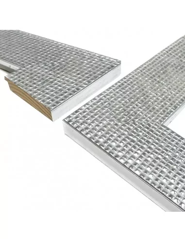 MOLDURA para cuadros. GRABADO MOSAICO PLATA BRILLANTE. 85x18mm MOLDURA para cuadros. GRABADO MOSAICO PLATA BRILLANTE. 85x18mm