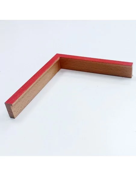 MOLDURA HAYA MACIZA CON TINTE ROJO. PARA CUADROS TIPO BAQUETON 15X34mm.