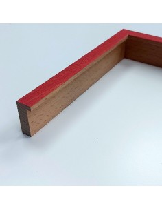 MOLDURA HAYA MACIZA CON TINTE ROJO. PARA CUADROS TIPO BAQUETON 15X34mm.