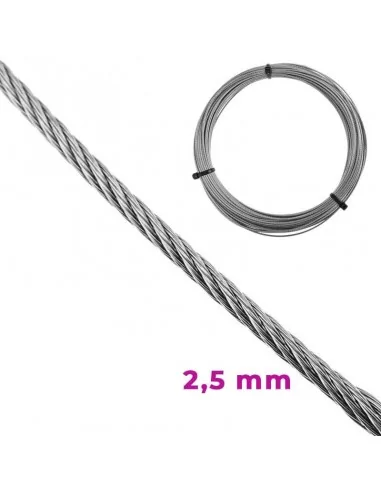 CABLE SIRGA DE ACERO TRENZADO EN BOBINA | Ø 2.5mm (metro) CABLE SIRGA DE ACERO TRENZADO EN BOBINA | Ø 2.5mm (metro)