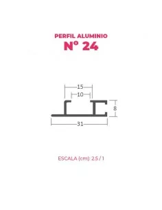MOLDURA DE ALUMINIO EN BARRA | PARA FABRICAR BASTIDORES TRASERAS DIBOND Y PVC ESPUMADO | PERFIL 24 2