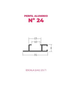 MOLDURA DE ALUMINIO EN BARRA | PARA FABRICAR BASTIDORES TRASERAS DIBOND Y PVC ESPUMADO | PERFIL 24 2