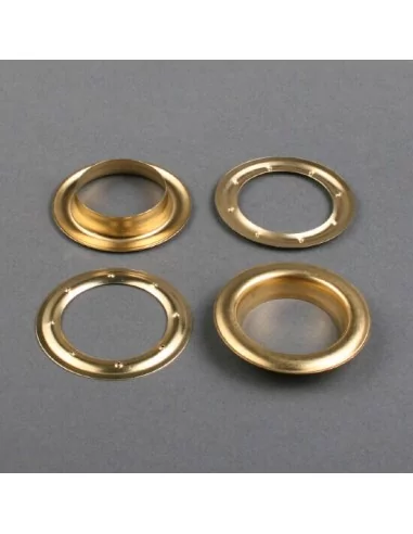 Œillets métalliques dorés avec rondelle pour bâches, toiles et textiles – 1.000 pcs Œillets métalliques dorés avec rondelle pour bâches, toiles et textiles – 1.000 pcs