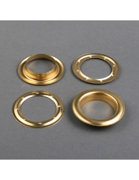Ilhós metálico dourado com arruela para lonas, toldos e tecidos – 1.000 unid. Ilhós metálico dourado com arruela para lonas, toldos e tecidos – 1.000 unid.