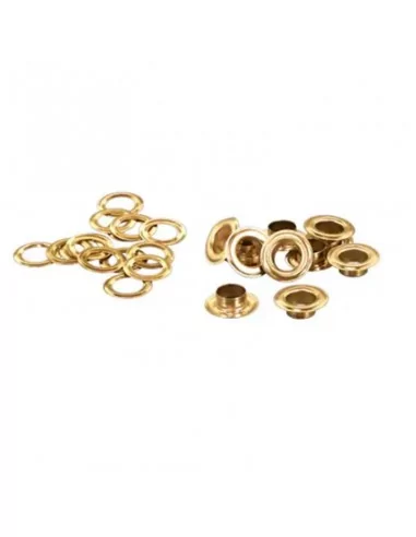 Œillets métalliques dorés avec rondelle pour bâches, toiles et textiles – 1.000 pcs Œillets métalliques dorés avec rondelle pour bâches, toiles et textiles – 1.000 pcs