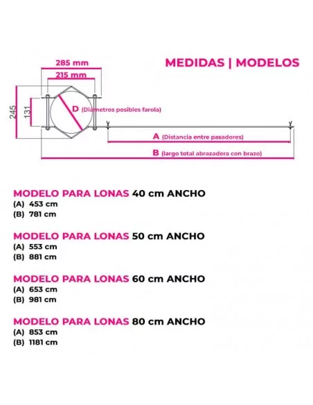 SOPORTE PARA BANDEROLAS DE LONA EN FAROLAS | MODELO SENCILLO PARA UNA LONA
