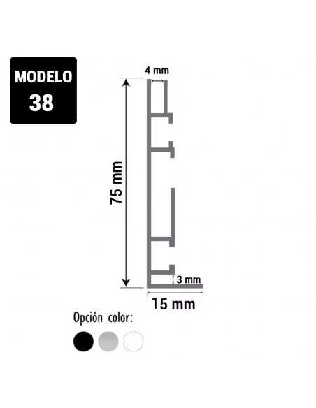 MARCO DE ALUMINIO A MEDIDA | MODELO 38 | 75mm PROFUNDIDAD | PARA CAJAS DE LUZ UNA CARA MARCO DE ALUMINIO A MEDIDA | MODELO 38 | 75mm PROFUNDIDAD | PARA CAJAS DE LUZ UNA CARA