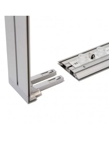 Caisson lumineux démontable Easy Click Led double face argent Caisson lumineux démontable Easy Click Led double face argent