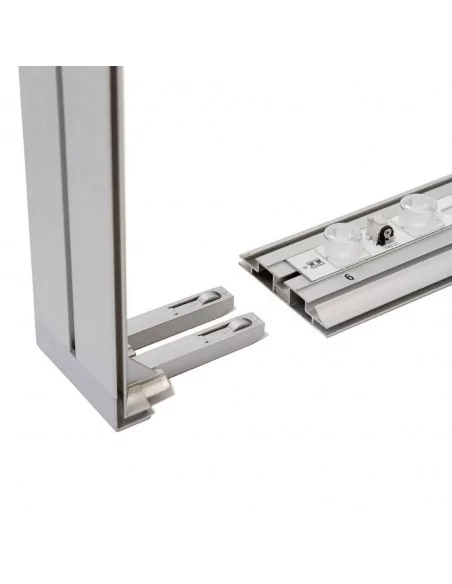 Caisson lumineux démontable Easy Click Led double face argent Caisson lumineux démontable Easy Click Led double face argent