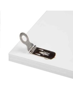 Gancho metálico articulado para pendurar placa de foam board
