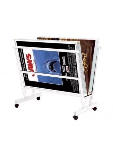 Présentoir blanc à roulettes pour affiches et posters 81 x 106