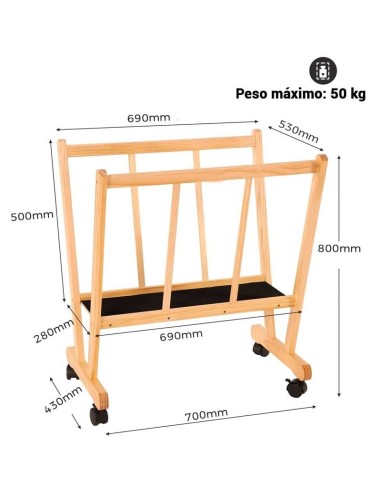 VISWIN Estantería de Madera para Impresiones Grandes, Estantería de Exhibición de Arte