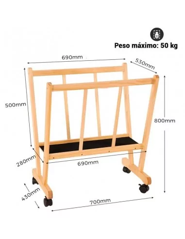 VISWIN Support en bois sur roulettes pour œuvres d’art – Stockage et exposition VISWIN Support en bois sur roulettes pour œuvres d’art – Stockage et exposition
