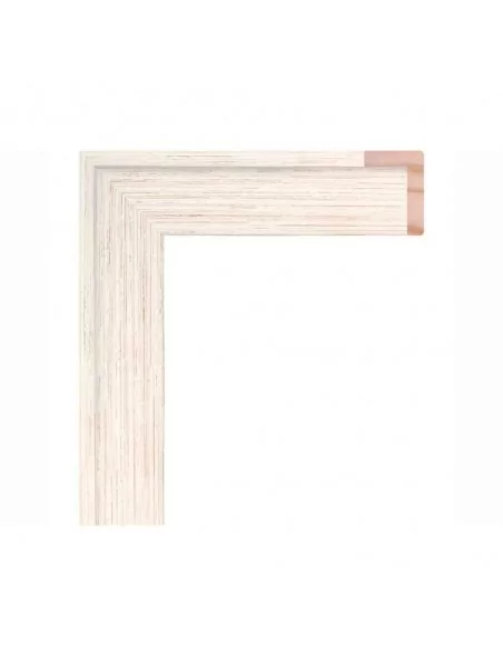 MOLDURA PARA CUADROS | CAJA AMERICANA 30mm | DECAPADO BLANCO.