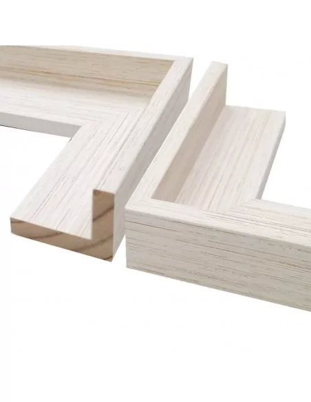 MOLDURA PARA CUADROS | CAJA AMERICANA 30mm | DECAPADO BLANCO.