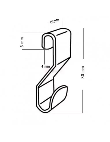 GANCHO S FOR CABLE WITH LAZO INOX COLOR GANCHO S FOR CABLE WITH LAZO INOX COLOR
