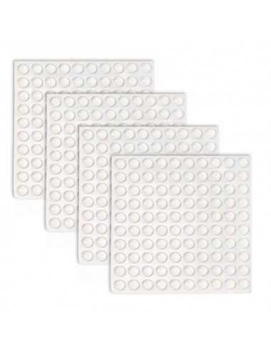 LAGRIMAS SILICONA ADHESIVAS Ø8mm x 3mm (Pack 400 uds) TOPES ADHESIVOS TRANSPARENTES PARA CUADROS MUEBLES