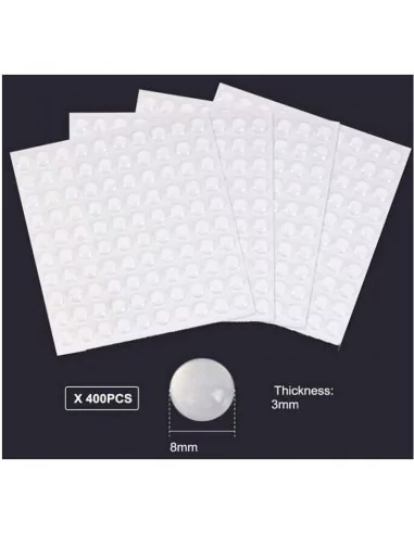 LAGRIMAS SILICONA ADHESIVAS Ø8mm x 3mm TOPES ADHESIVOS TRANSPARENTES PARA CUADROS MUEBLES