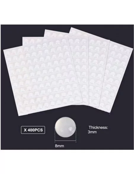 LAGRIMAS SILICONA ADHESIVAS Ø8mm x 3mm TOPES ADHESIVOS TRANSPARENTES PARA CUADROS MUEBLES