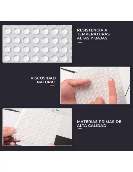 LAGRIMAS SILICONA ADHESIVAS Ø8mm x 3mm TOPES ADHESIVOS TRANSPARENTES PARA CUADROS MUEBLES