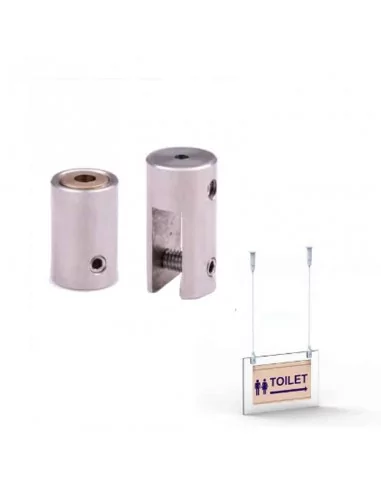 KIT PARA COLGAR CARTELERIA EN PANELES RÍGIDOS DESDE EL TECHO. ACERO INCOX. KIT PARA COLGAR CARTELERIA EN PANELES RÍGIDOS DESDE EL TECHO. ACERO INCOX.