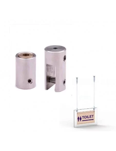 KIT PARA COLGAR CARTELERIA EN PANELES RÍGIDOS DESDE EL TECHO. ACERO INCOX. KIT PARA COLGAR CARTELERIA EN PANELES RÍGIDOS DESDE EL TECHO. ACERO INCOX.