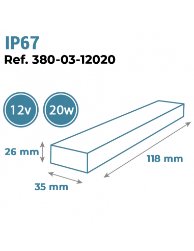 Alimentador 12v miniatura IP67 - Fuente de alimentación IP67