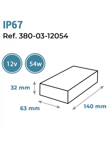 Fonte alimentação compacta 12V 54W...