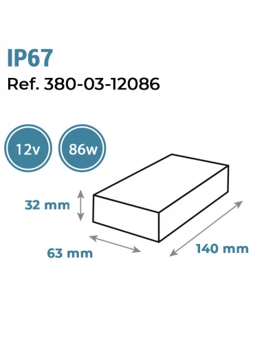 Fonte de alimentação compacta 12V 86W...
