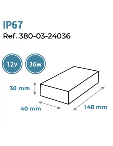 Fonte de alimentação compacta 24V 36W...
