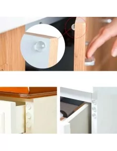 LAGRIMAS SILICONA ADHESIVAS Ø8mm x 2,5mm (Pack 100 unidades) TOPES ADHESIVOS TRANSPARENTES PARA CUADROS MUEBLES 2